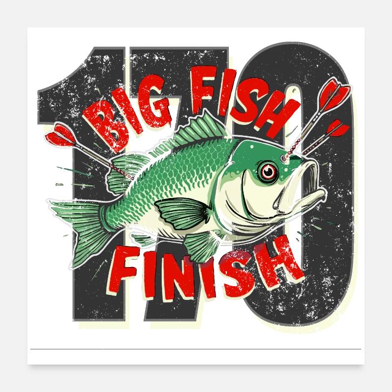 darts big fish Finish Checkout Poster 60x60 cm