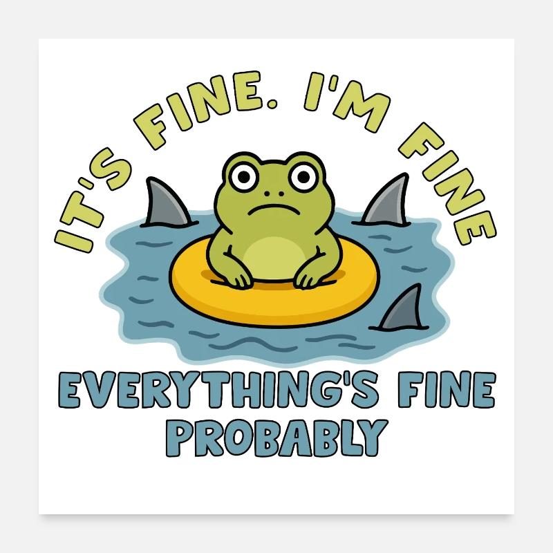 Humorous frog on swollen root Poster 24" x 24" (60x60 cm)