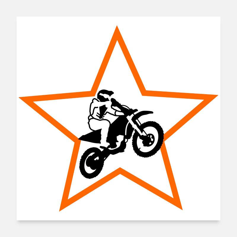 Motocross - Poster 24" x 24" (60x60 cm) - white