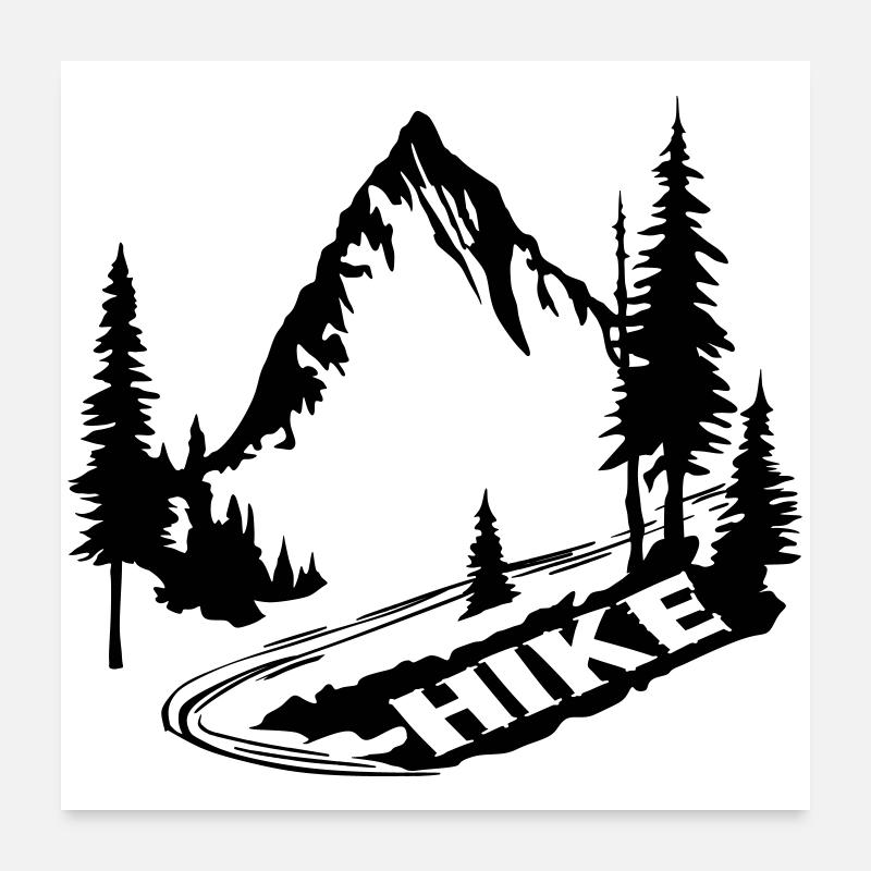 Wanderweg [Schwarz] Poster 60x60 cm