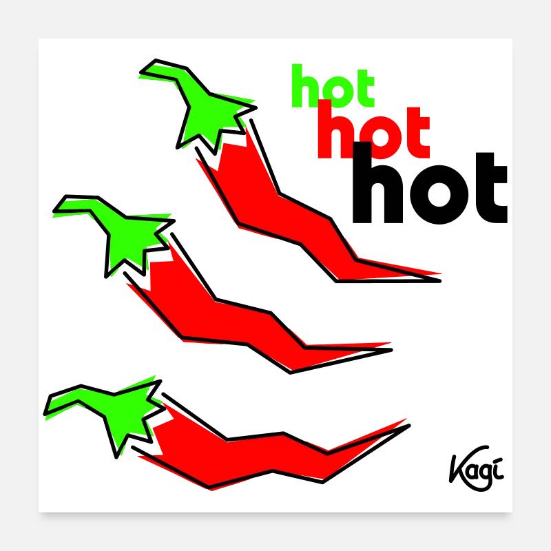 Pepperoni hot Poster 60x60 cm