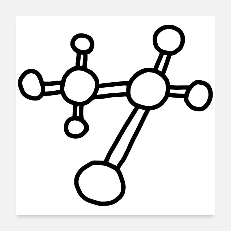 Atom Molekül/ Physik Mechanik Gitter Poster 60x60 cm