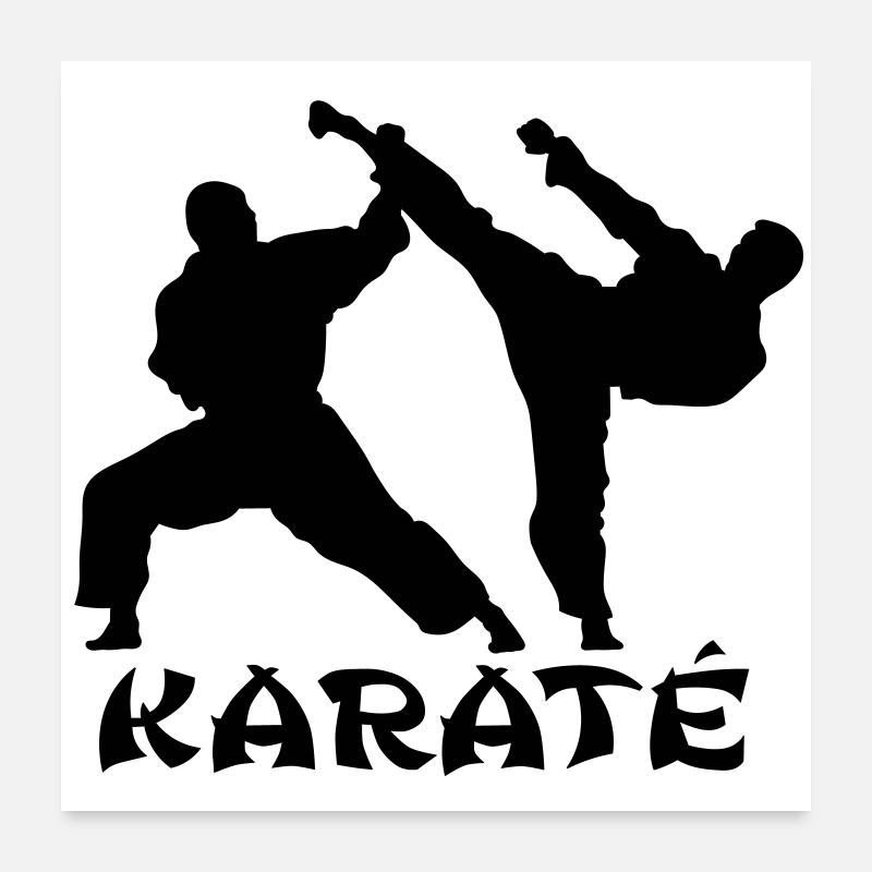 Karate - Poster 60x60 cm - Weiß