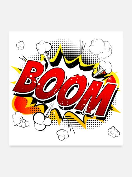 Boom Comic Grafik - Poster 60x60 cm - Weiß - Vorne