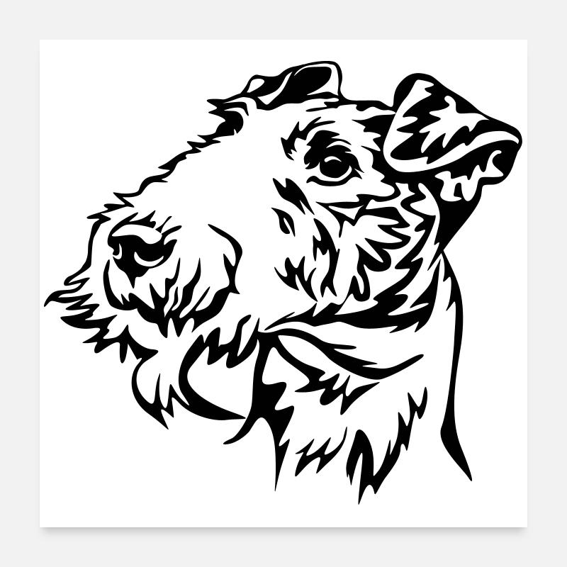 Foxterrier Kopf Poster 60x60 cm