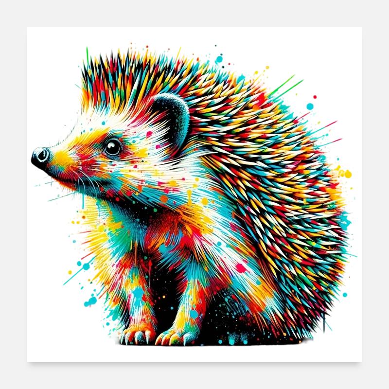 Hedgehog Poster 24" x 24" (60x60 cm)