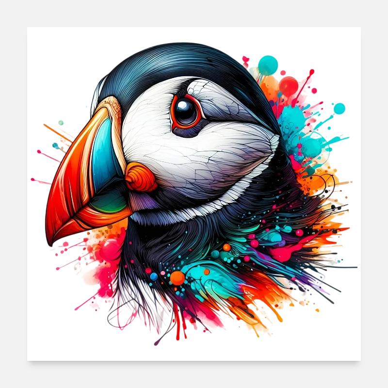 Macareux Poster 60 x 60 cm
