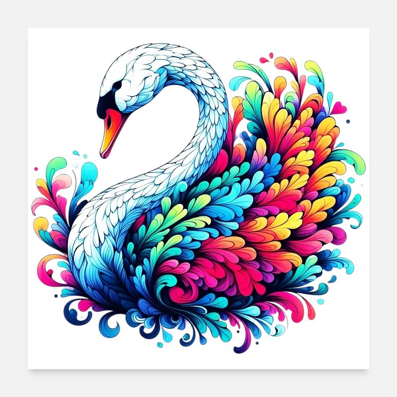 Swan Poster 24" x 24" (60x60 cm)