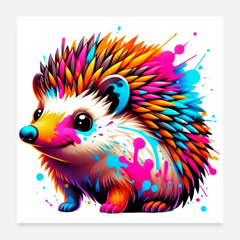 Hedgehog Poster 24" x 24" (60x60 cm)