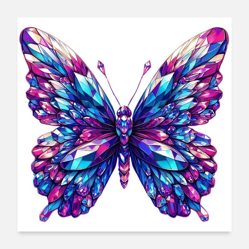 Papillon de cristal Poster 60 x 60 cm