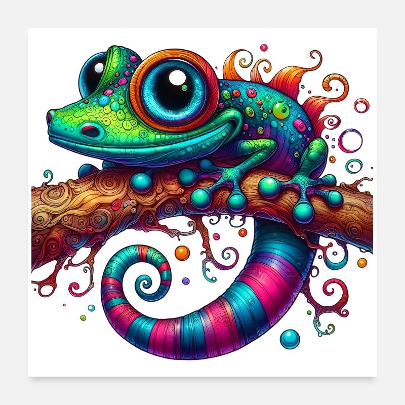 Gecko Poster 60 x 60 cm