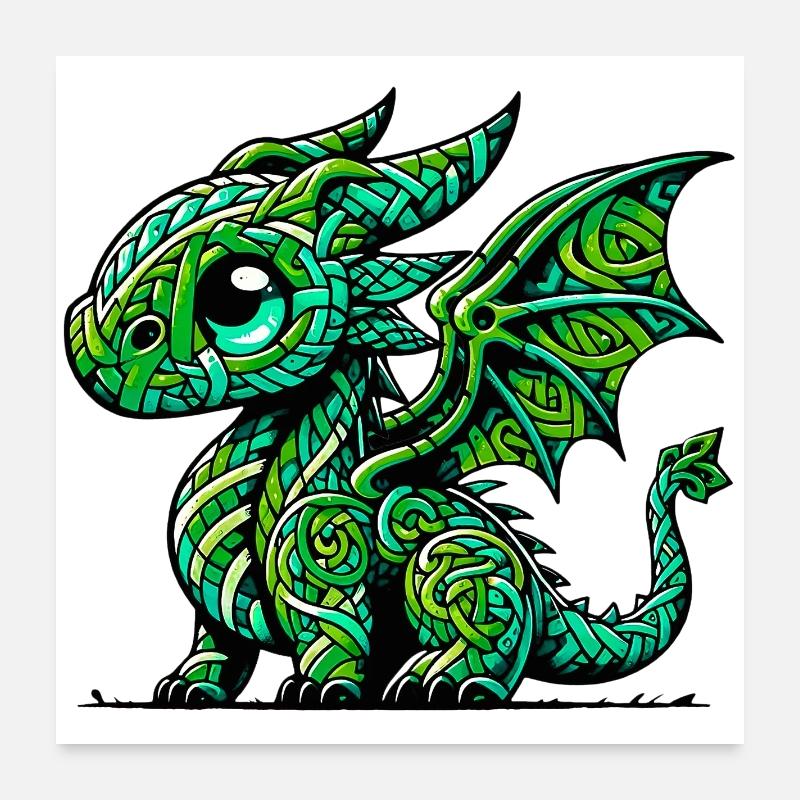 Drache Poster 60x60 cm
