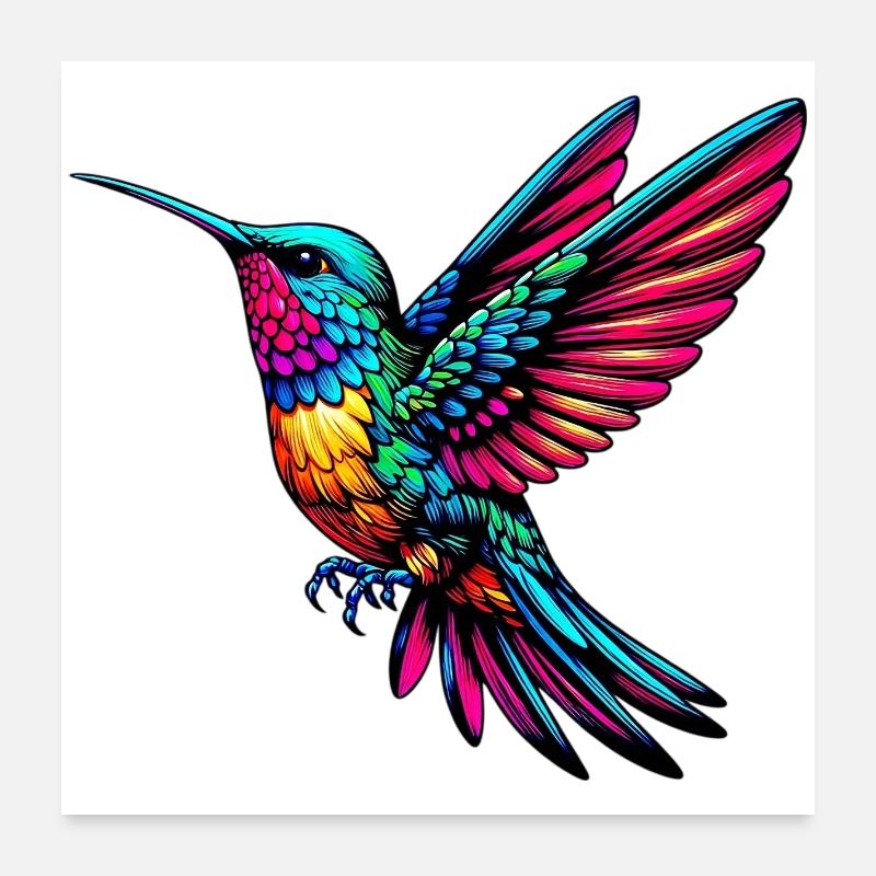 Kolibri Poster 60x60 cm