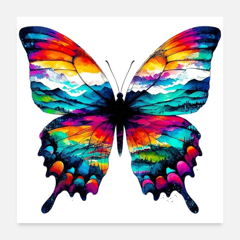 Butterfly - Poster 24" x 24" (60x60 cm) - white