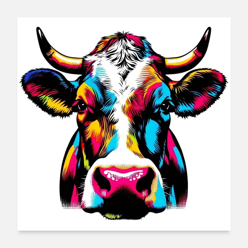 Cow Poster 24" x 24" (60x60 cm)