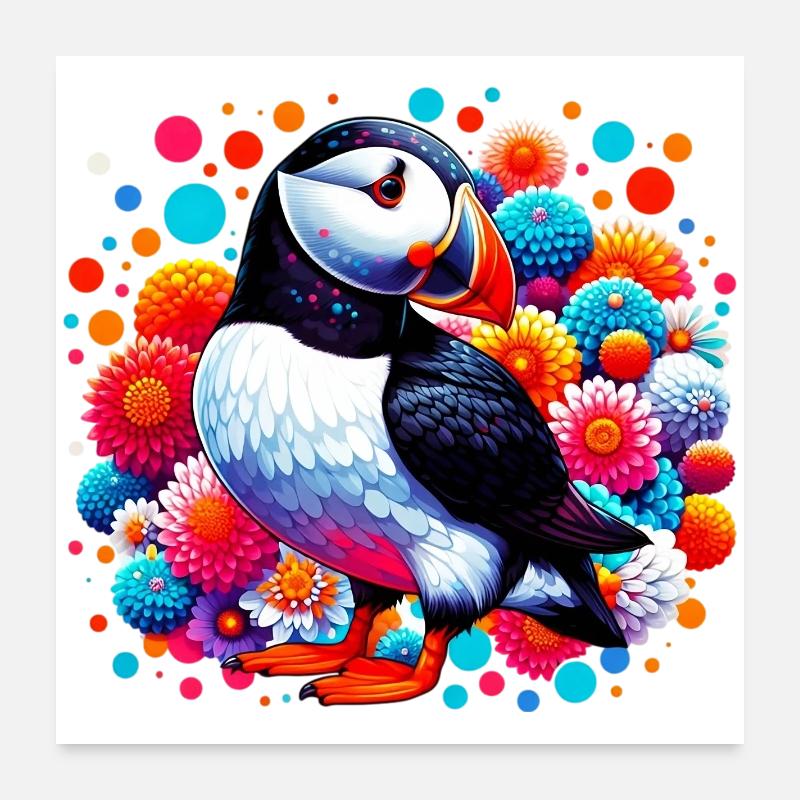 Papageitaucher Poster 60x60 cm