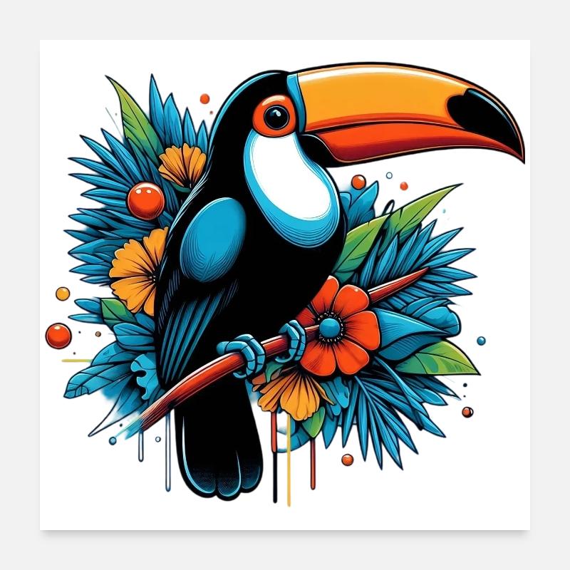 Toucan Poster 24" x 24" (60x60 cm)