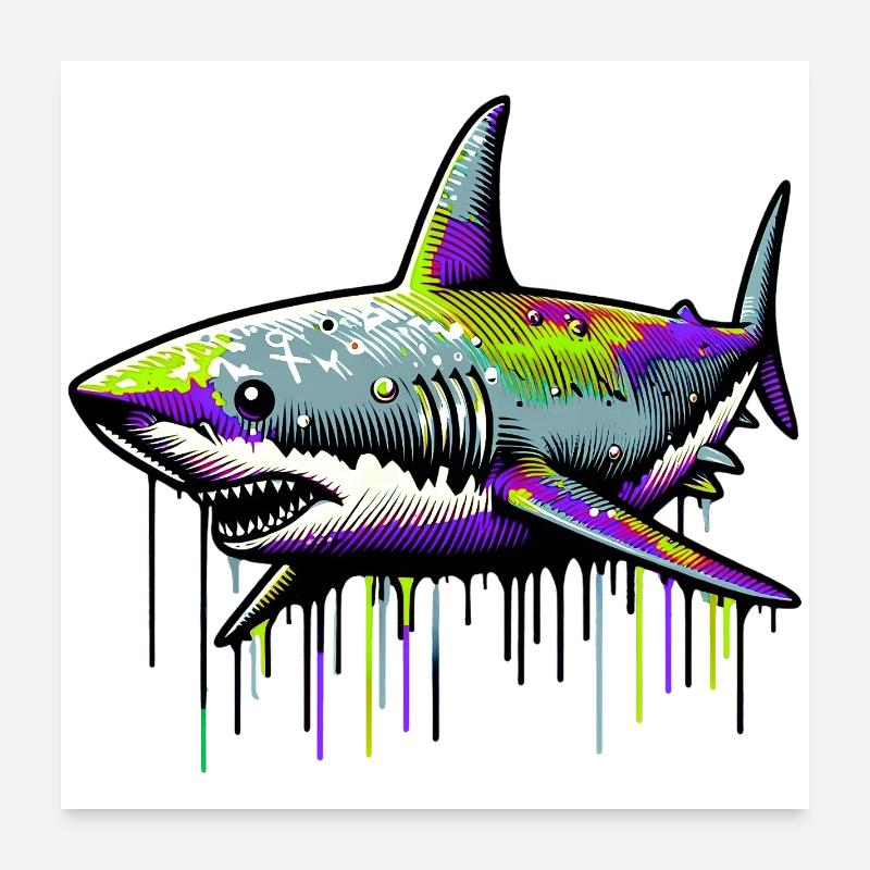 Requin Poster 60 x 60 cm