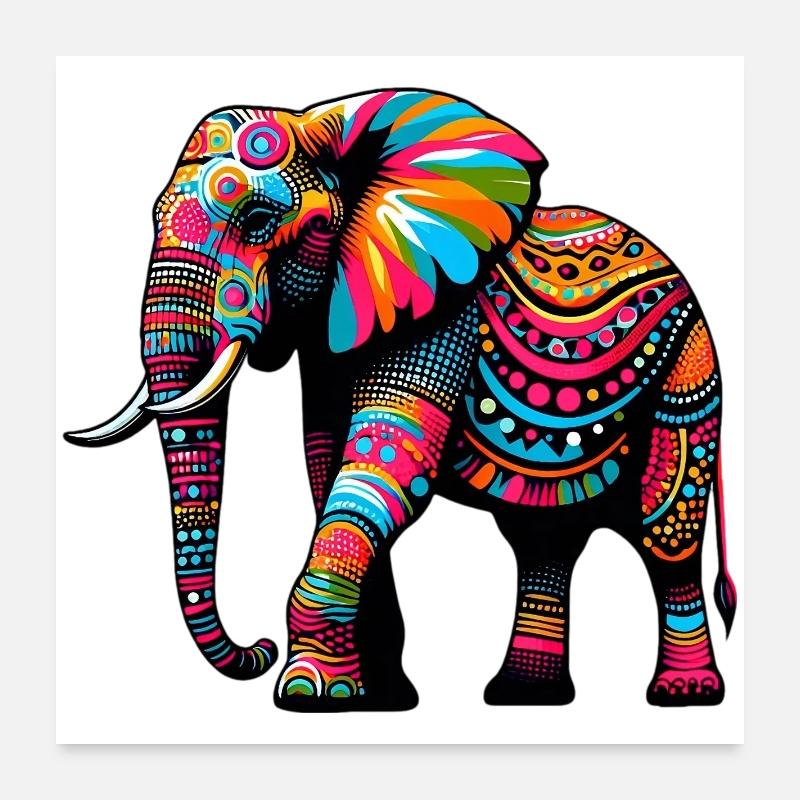 Éléphant Poster 60 x 60 cm
