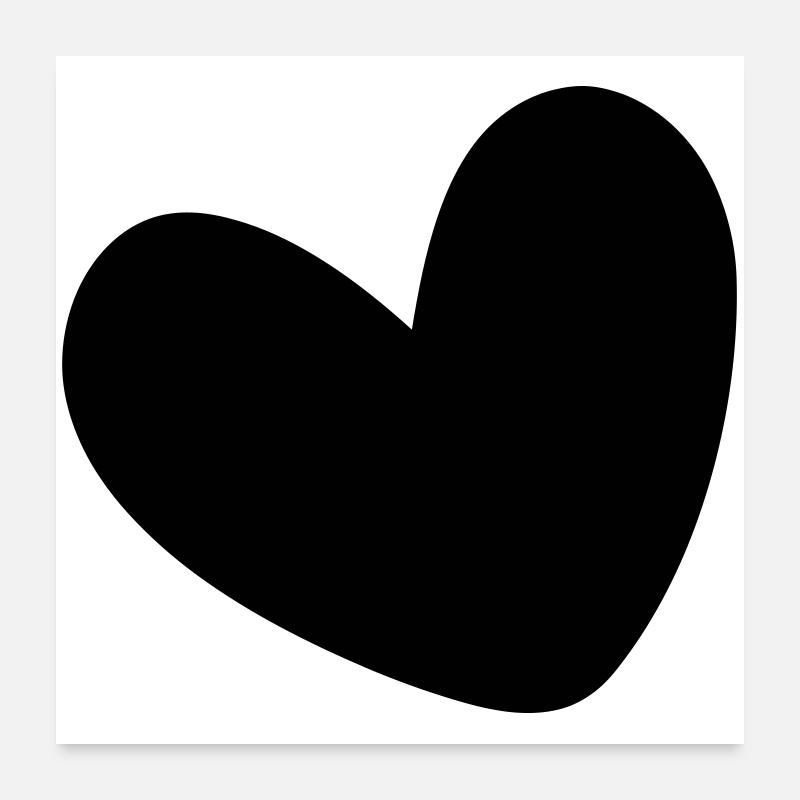 Heart filled in one color Poster 24" x 24" (60x60 cm)