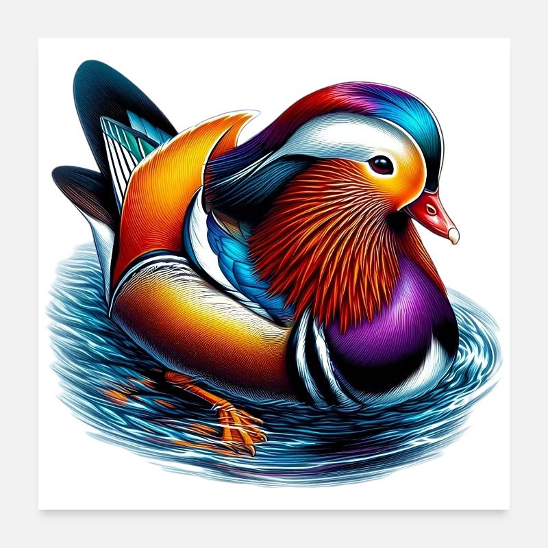 Mandarinente Poster 60x60 cm