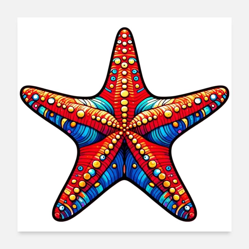 Étoile de mer Poster 60 x 60 cm