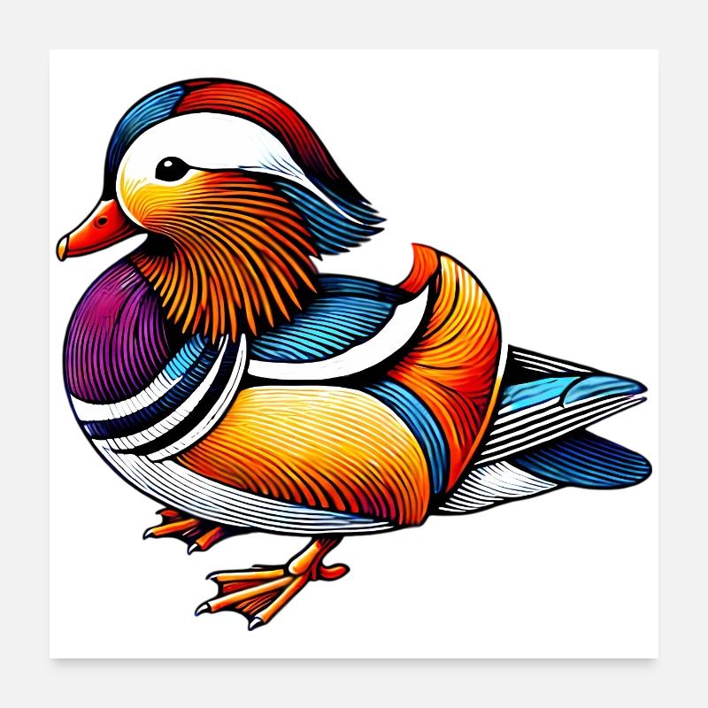 Canard mandarin Poster 60 x 60 cm