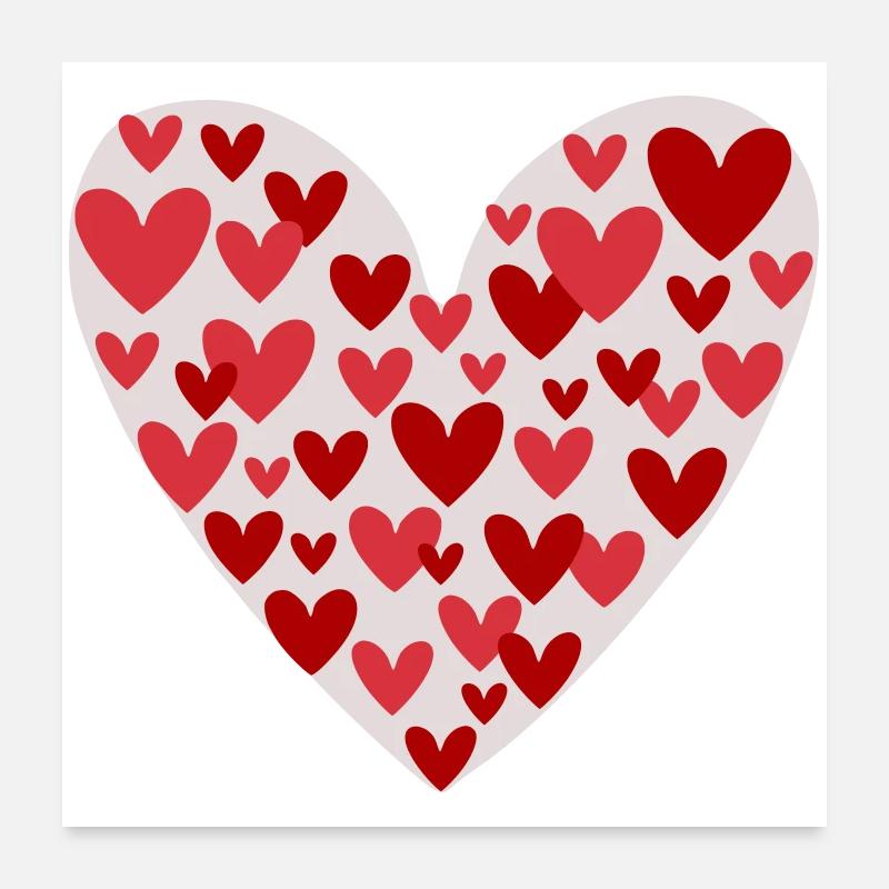 Many hearts pattern Poster 24" x 24" (60x60 cm)