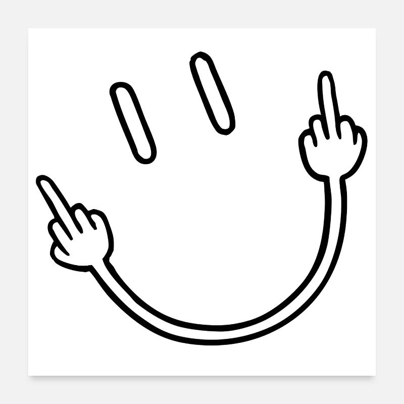 Middle Finger Gesture Poster 24" x 24" (60x60 cm)