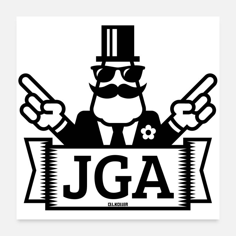 JGA Handzeichen (Junggesellenabschied / 1C) Poster 60x60 cm