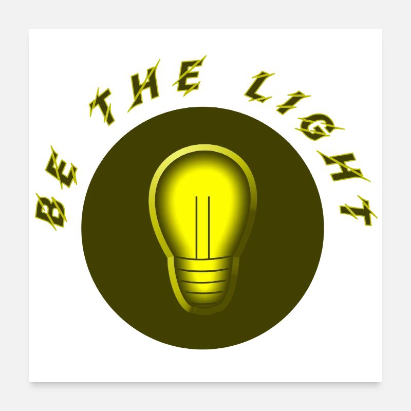 Light Idea Lamp Icon Yellow Circle be the light Poster 24" x 24" (60x60 cm)