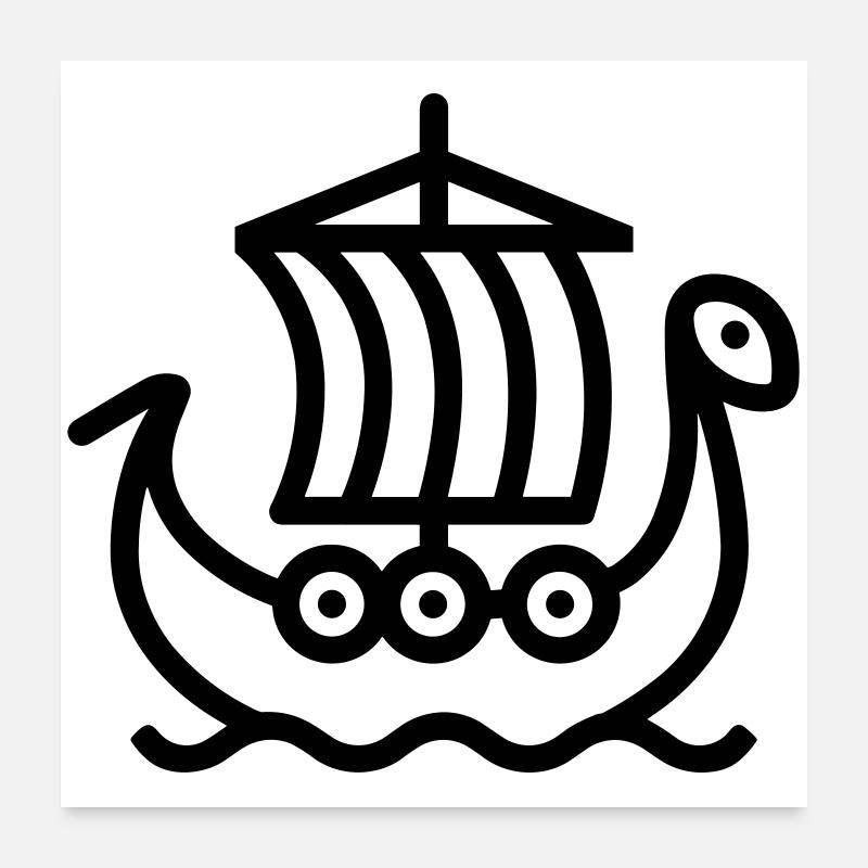 Bateau Viking Poster 60 x 60 cm