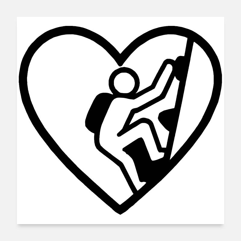 Escalade de cœur – Passion verticale Poster 60 x 60 cm