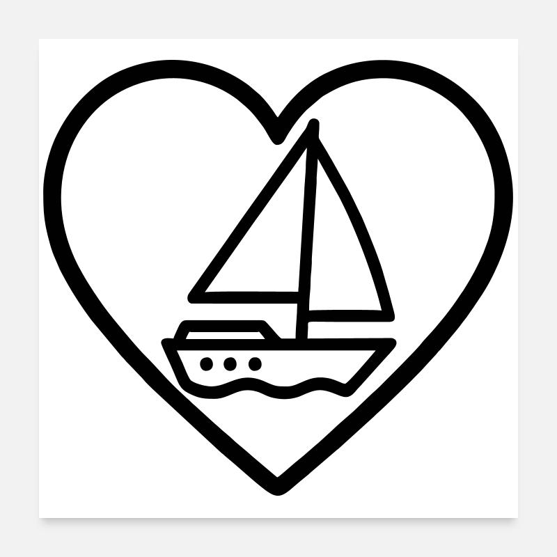 Cuore Vela – Passione Navigazione Poster 60 x 60 cm
