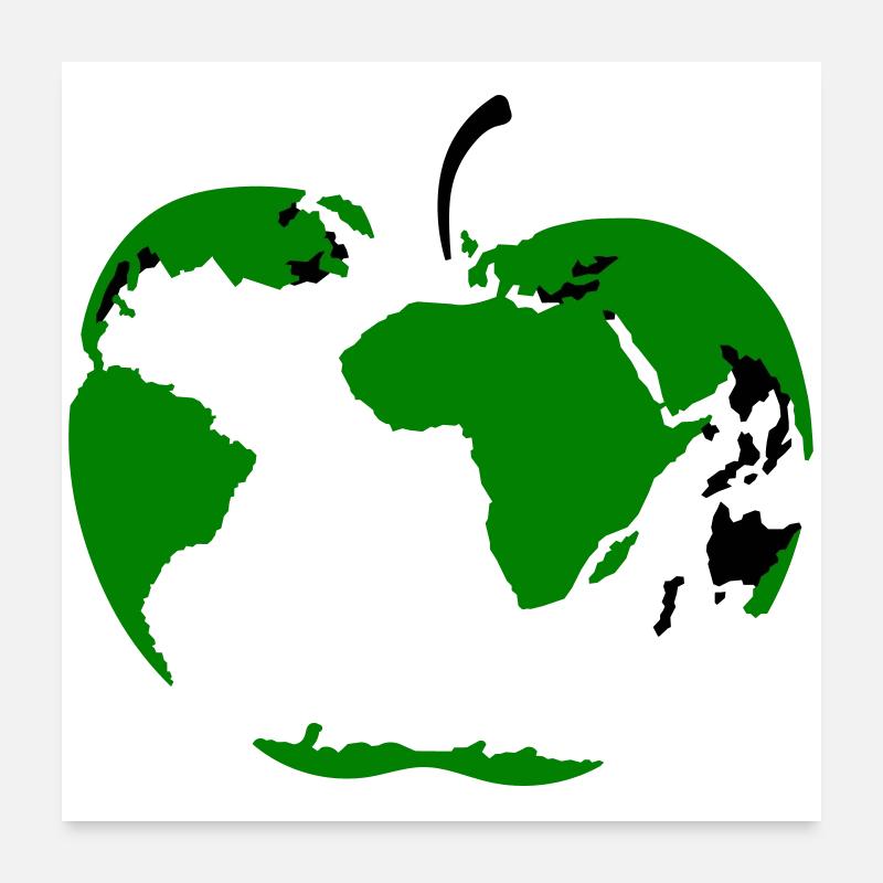 Globe Apple Poster 60 x 60 cm