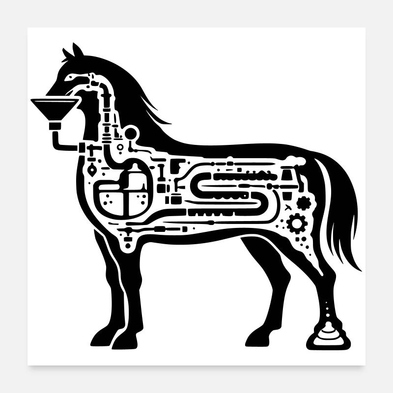pferd verdauung Poster 60x60 cm