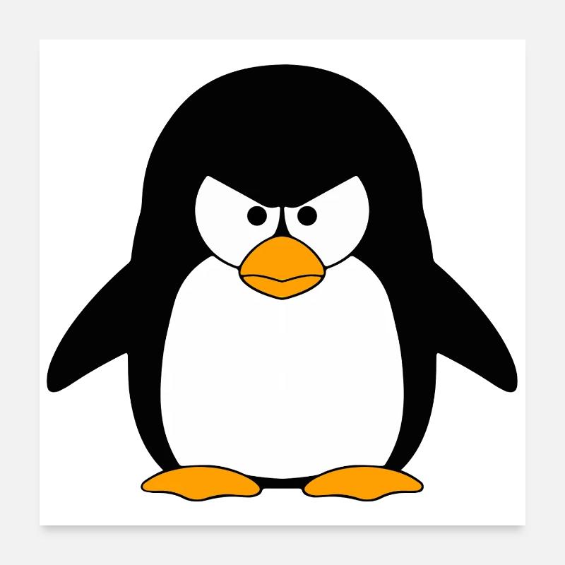 Angry Penguin Cartoon Poster 24" x 24" (60x60 cm)