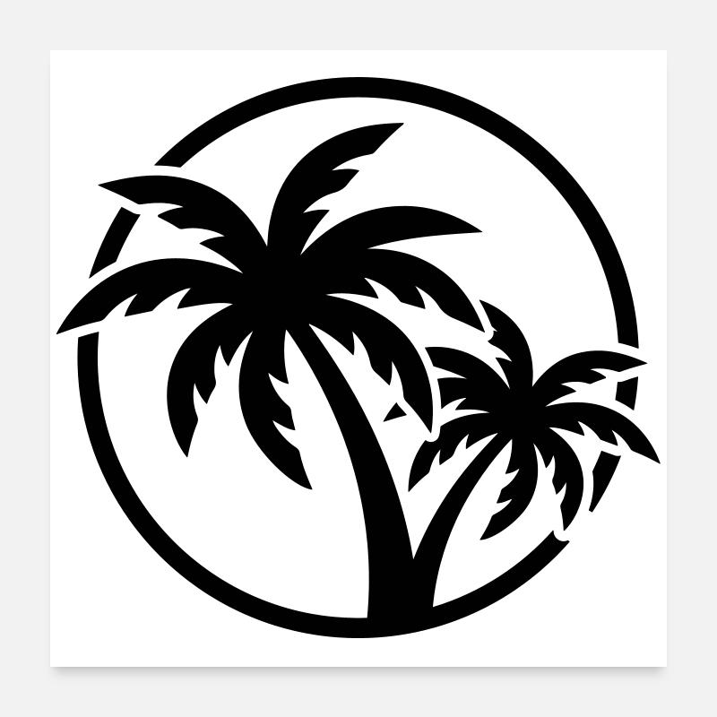 Plage symbole de Palm Tree Poster 60 x 60 cm