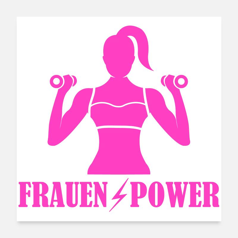 Frauenpower Krafttraining Poster 60x60 cm