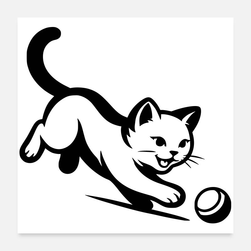 Cat - Poster 24" x 24" (60x60 cm) - white