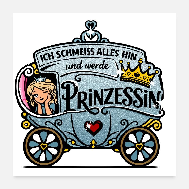Ich werd Prinzessin Glitzerkutsche Poster 60x60 cm