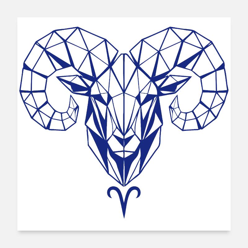 Geometric ram's head polygon Poster 24" x 24" (60x60 cm)