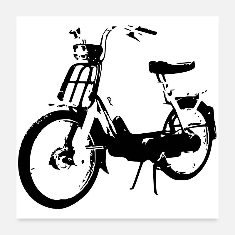 Mofa Moped Töffli - Ciao Bravo Trend - 2025 - Poster 60x60 cm - Weiß
