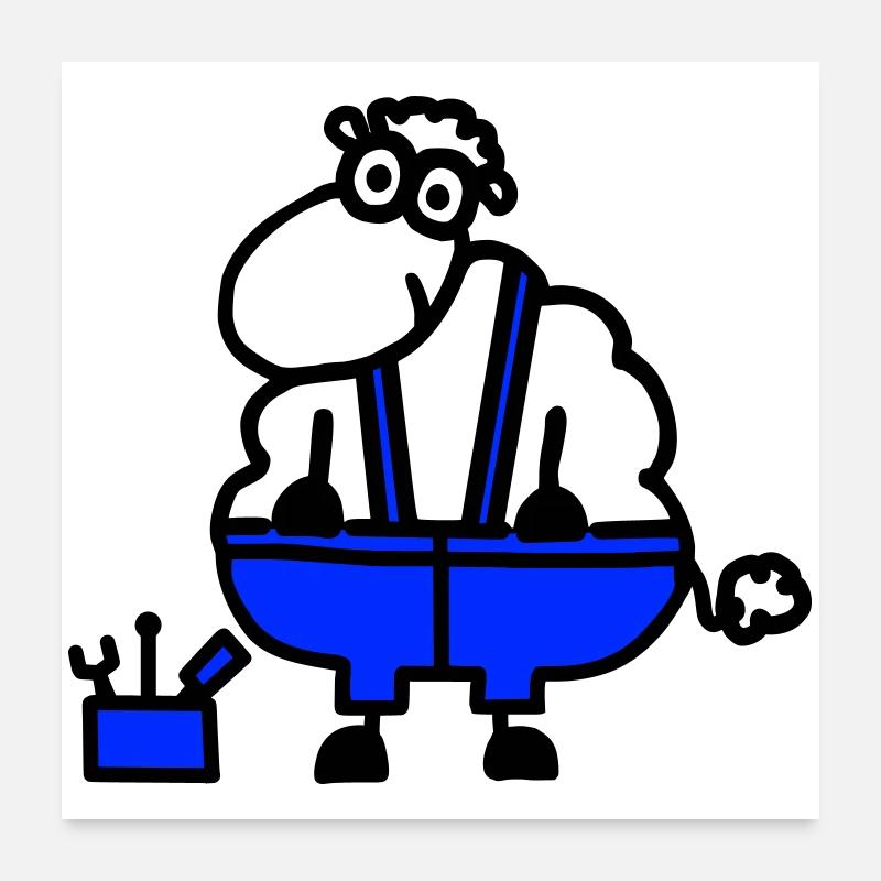 Handwerkerschaf, Held der Arbeit Poster 60x60 cm