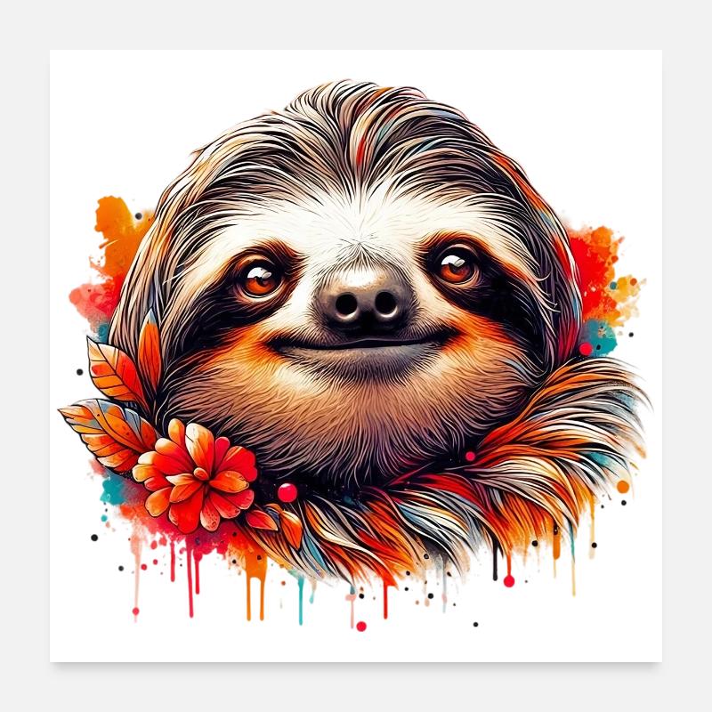 Faultier Poster 60x60 cm