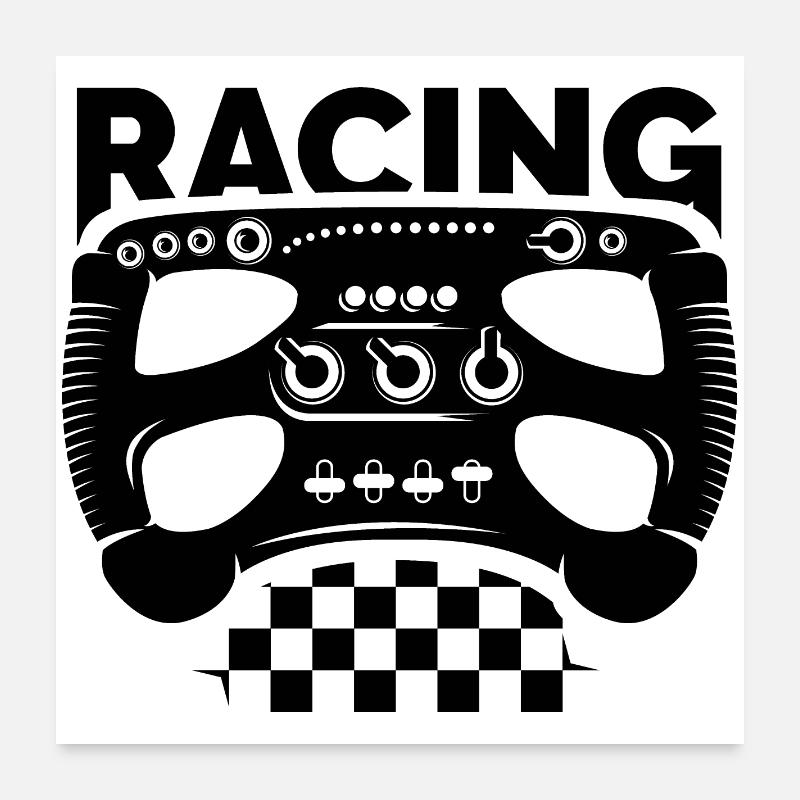 Volant de course Formula gaming Simulateur de course Poster 60 x 60 cm