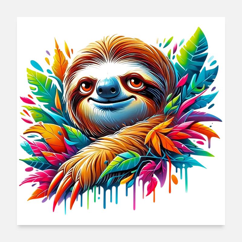 Sloth Poster 24" x 24" (60x60 cm)