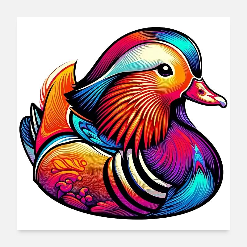 Canard mandarin Poster 60 x 60 cm