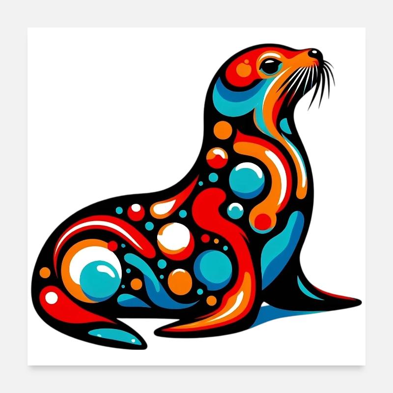 Phoque Poster 60 x 60 cm