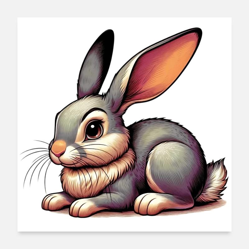 Rabbit - Poster 24" x 24" (60x60 cm) - white